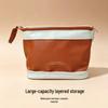 Double-Layer Cloud Makeup Bag for Women: Large-Capacity, Portable Travel PU Toiletry & Cosmetics Organizer