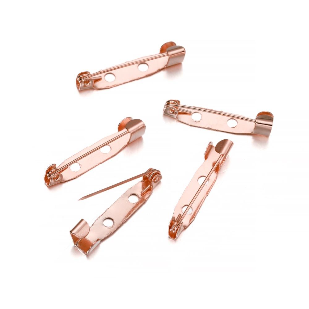 50pcs/lot 15 20 25 30 35 40mm Metal Safety Pins Brooch Settings Blank Bases Brooch Clip Base Pins For DIY Jewelry Making