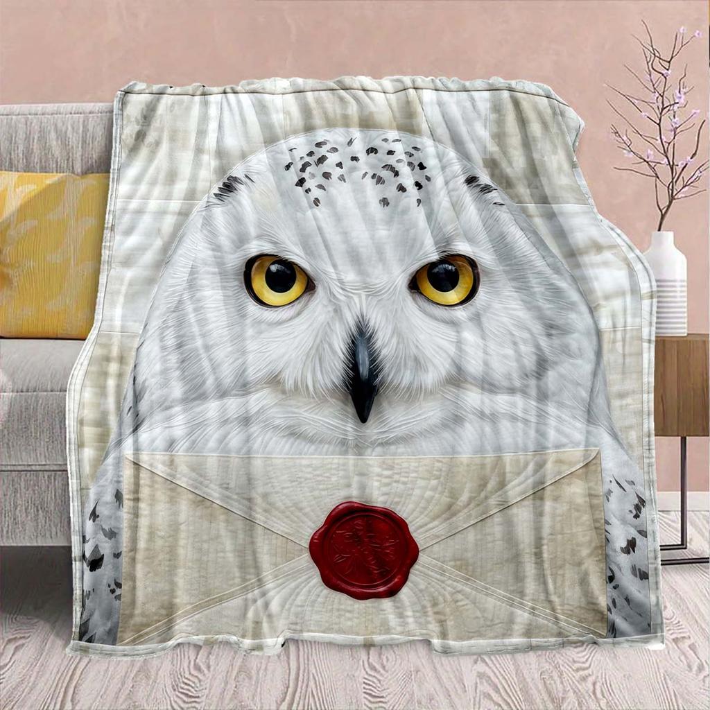Harry Potter Magic Owl Flannel Blanket - Soft Warm Perfect for Sofa, Bedding Camping Travel Office Home Decor -QJY