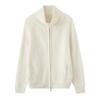 Women's Elegant Cashmere Cardigan: Winter 2026, Double Zipper, Loose Fit, Lapel Base Layer, Warm Outerwear