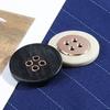 Round Black Button High-End Women'S Clothes Blazer Coat Button Accessories Versatile Sweater Four-Eye Button Men
