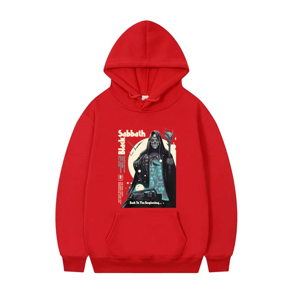 Black Sabbath Back To The Beginning Hoodie Ozzy Osbourne Skeleton Graphic Pullover Men Heavy Metal Rock Band Hooded Tracksuit
