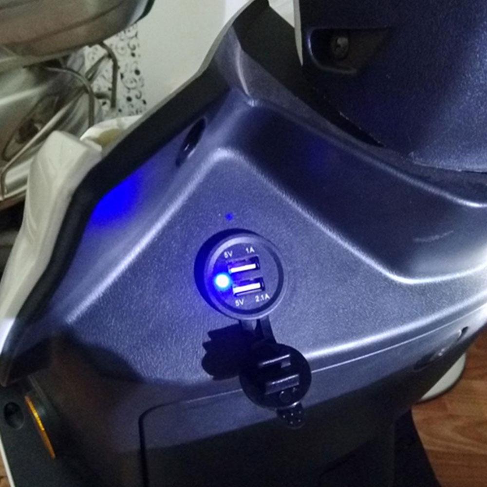 KEBIDU 3.1A Dual USB Car Charger Socket Fast Charging Power Outlet Adapter Waterproof for Motorcycle Truck RV Boat