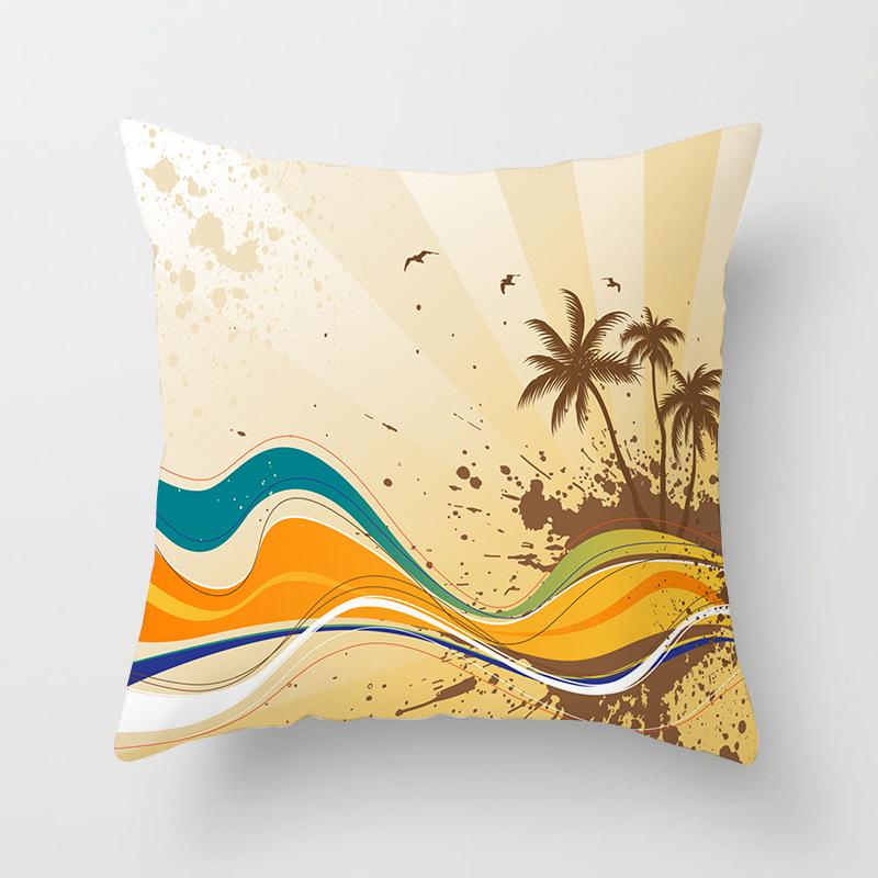 Ins Plant Flower Pillow Digital Printing Car Sofa Cushion Cover Shopee Home Soft Furnishings