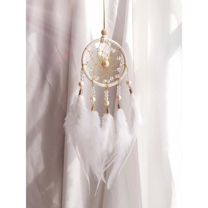 Creative Hand-woven Car Pendant Dream Catcher Feather Wind Chime Valentine's Day Gift Bedroom Hanging Ornaments Home Decoration