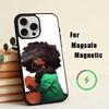 Cartoon Black Girl A-Afro  Phone Case For iPhone17,16,15,14,13,12,11 Plus,Pro Magnetic with Magsafe Wireless Charging