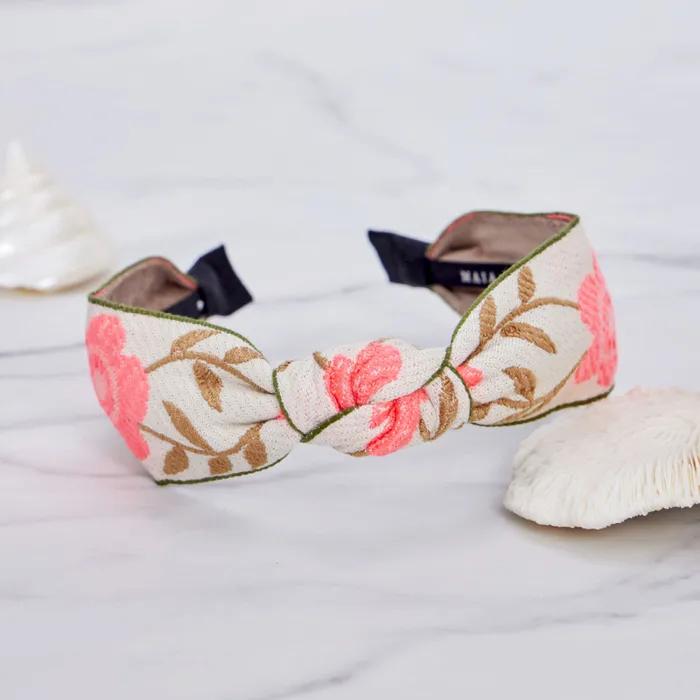Maia Vine Rose Fluorescent Headband-Orange