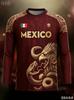 3D Printed Long-sleeved T-shirt 2026 Mexican Football Jersey Men's Top Women's T-shirt Breathable and Quick-drying Sports Wear