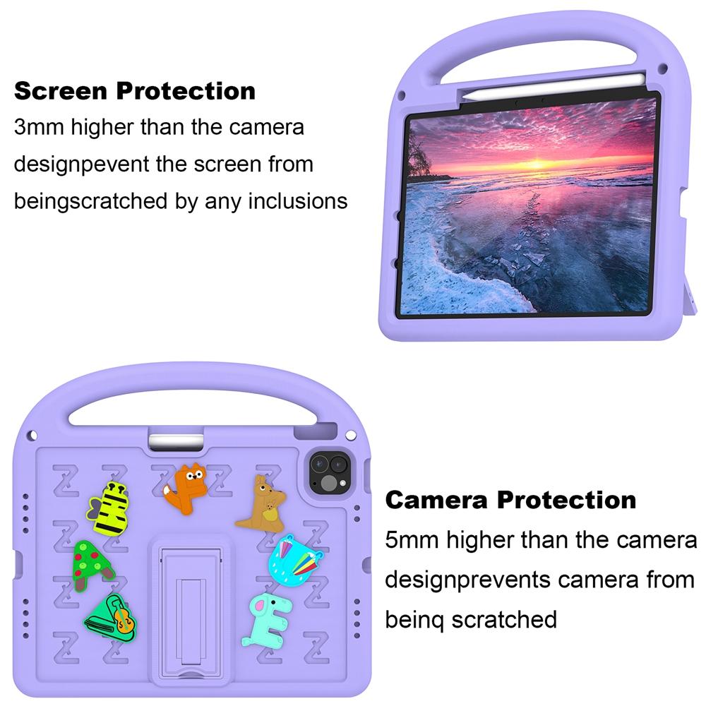 For Apple iPad Air Pro 11 2024 M2 M4 A2836 A2837 A3006 A2902 A2903 A2904 Case Kids Safe Cartoon Letter Portable EVA Foam Shockproof Stand Tablet Cover