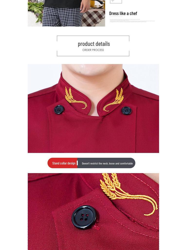 Men's Summer/Winter Chef Uniform: Short & Long-Sleeved Options for Hotel, Restaurant, Canteen, and Bakery.