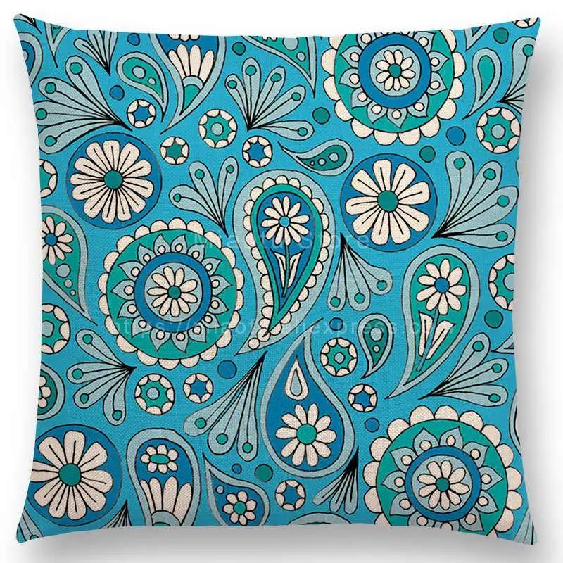 Neuheiten Boho Bunt Sonnenaufgang Regenbogen Diamantblumen Blüte Paisley Blumenmuster Mandalas Drucke Kissenbezug Kissen