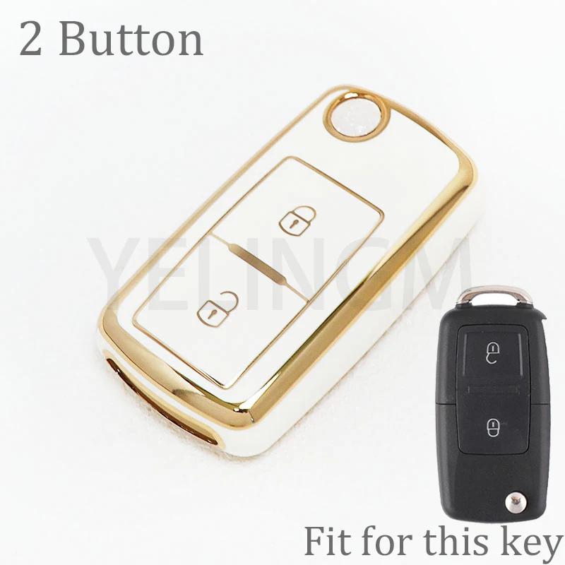 2/3 Buttons Tpu Car Key Case For Vw Volkswagen Mk4 Bora Golf 4 5 6 Jetta Passat Polo Bora Touran Skoda Seat Tpu Cover Shell Fob