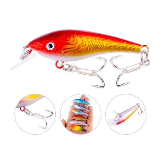 10Pcs Fishing Lures Hard Baits with Treble Hooks 3D Eyes