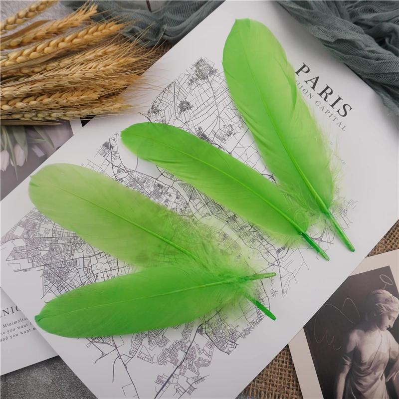 15-20cm Hard Stick Goose Feathers Natural Swan Pluma Handicraft Accessories Colorful Dream Catcher Feather Decoration