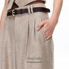 VEROMODA Women's Linen Blend High-Waist Straight Trousers with Contrast Belt