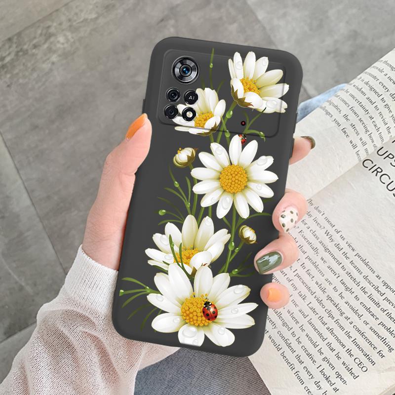 For Poco X4 Pro 5G M4Pro Cover Funda Vintage Flower Leave Protective Cover TPU Capa For Xiaomi Poco X4 Pocox4 X 4 M4 Pro Coque