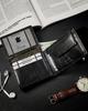 Compact black wallet made of high-quality genuine leather with RFID protection - Rovicky