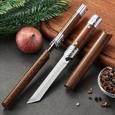 Coltello Premium Intagliato Professionale in Acciaio Inossidabile da Esterno Taglia Carne Sbuccia Frutta Mini Coltello Utilità Coltello Portatile