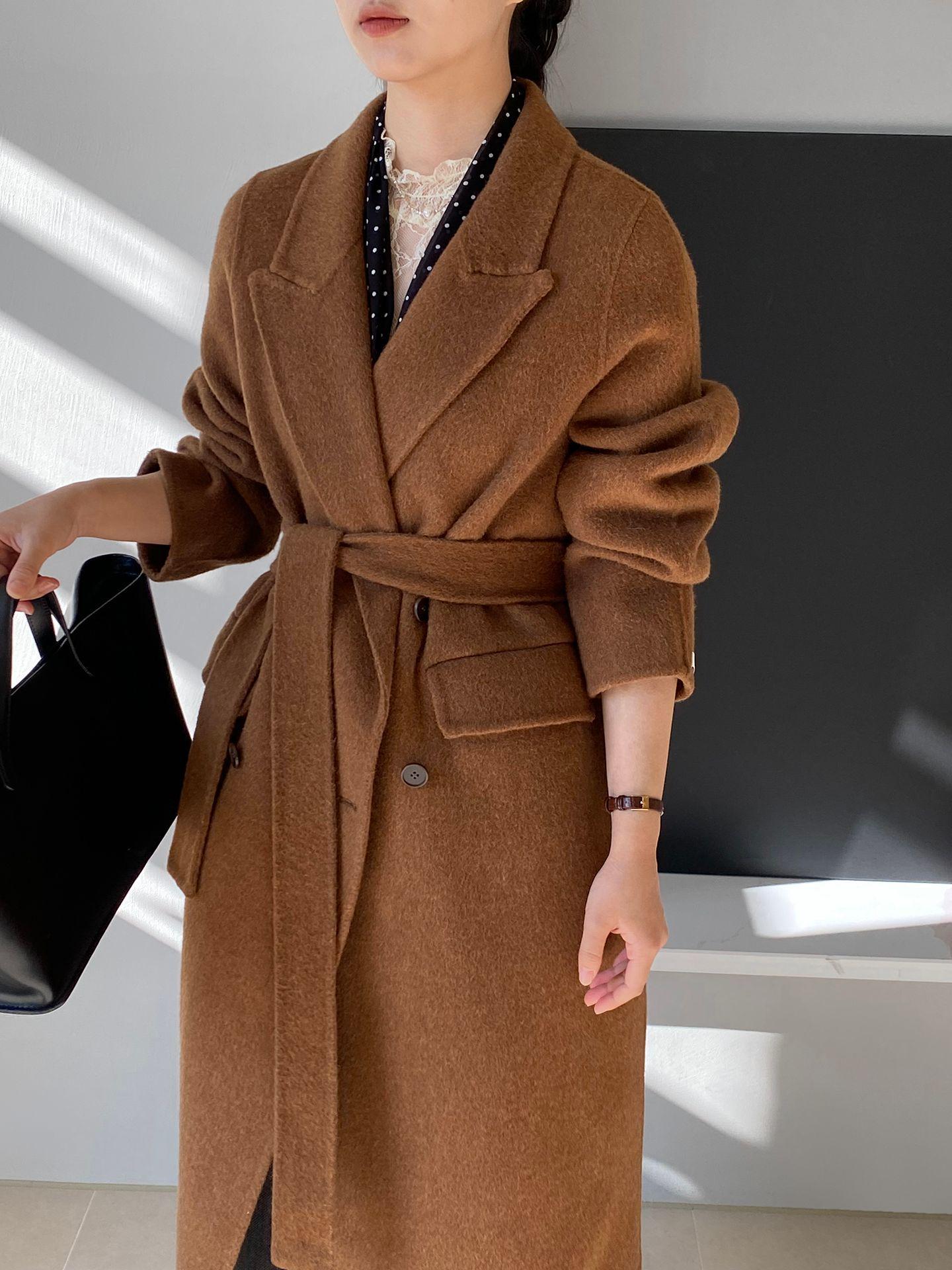 

Специальный выпуск для фанатов в конце года от Цзянцзо: Премиальное женское двустороннее пальто средней длины из 100% шерсти для осени/зимы 807 S