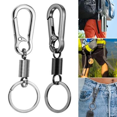 Feder-Schlüsselanhänger, Kletterhaken, einfacher, starker Karabiner-Schlüsselanhänger, Zubehör, Metall, Vintage-Schlüsselanhänger