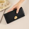 1Pc PU Leather Wallets For Women Card Holder Purses Women's Long Folding Wallet With Zip Coin Pocket