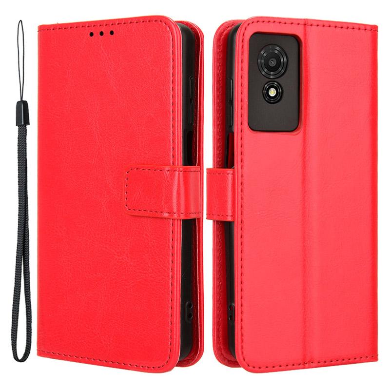 For TCL 501 Wallet Stand Case Crazy Horse Texture Leather Phone Cover