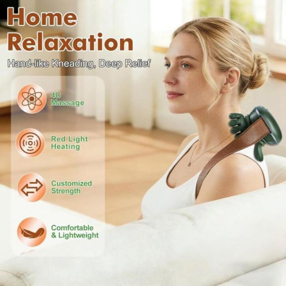 4D Verwarmde Nekmassager – Nek-, Schouder- En Rugmassager – 3 Niveaus + 2 Temperatuurstanden Verwarmde Nekmassage – Massager