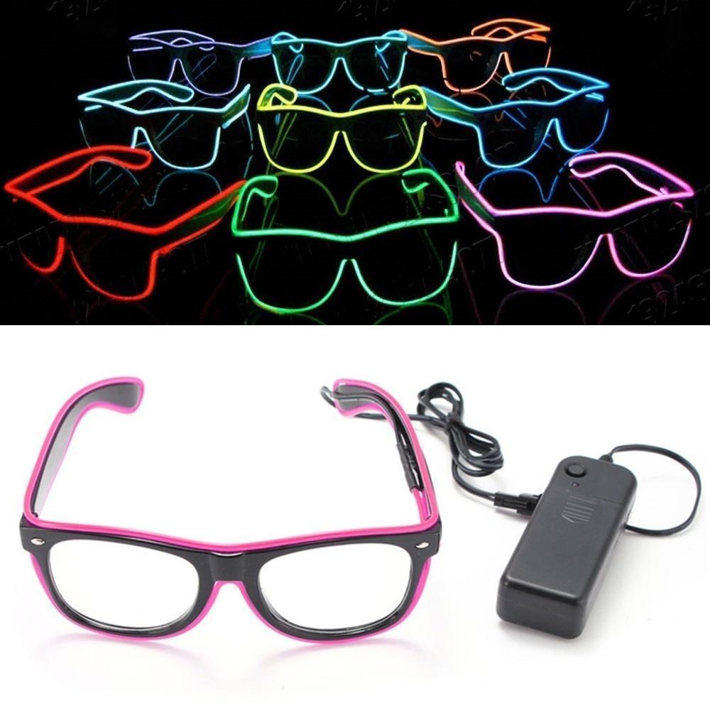 El Wire Neon LED Light Up Shutter Shaped Glasses for Rave Costume Party Decor