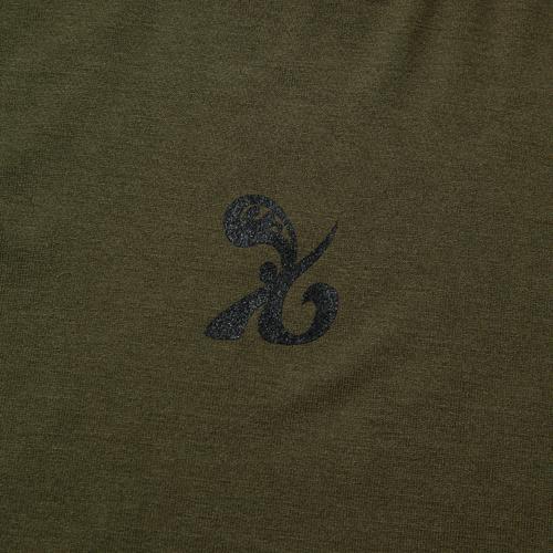 Keuluchi Symbol Crop Long-Sleeved T-Shirt (Olive) Womens