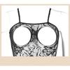 Porn Sexy Lingerie Women Lace Suspenders Crotchless Mesh Floral Bodystocking Erotic Hollow Teddies Bodysuit Open  Underwear Set