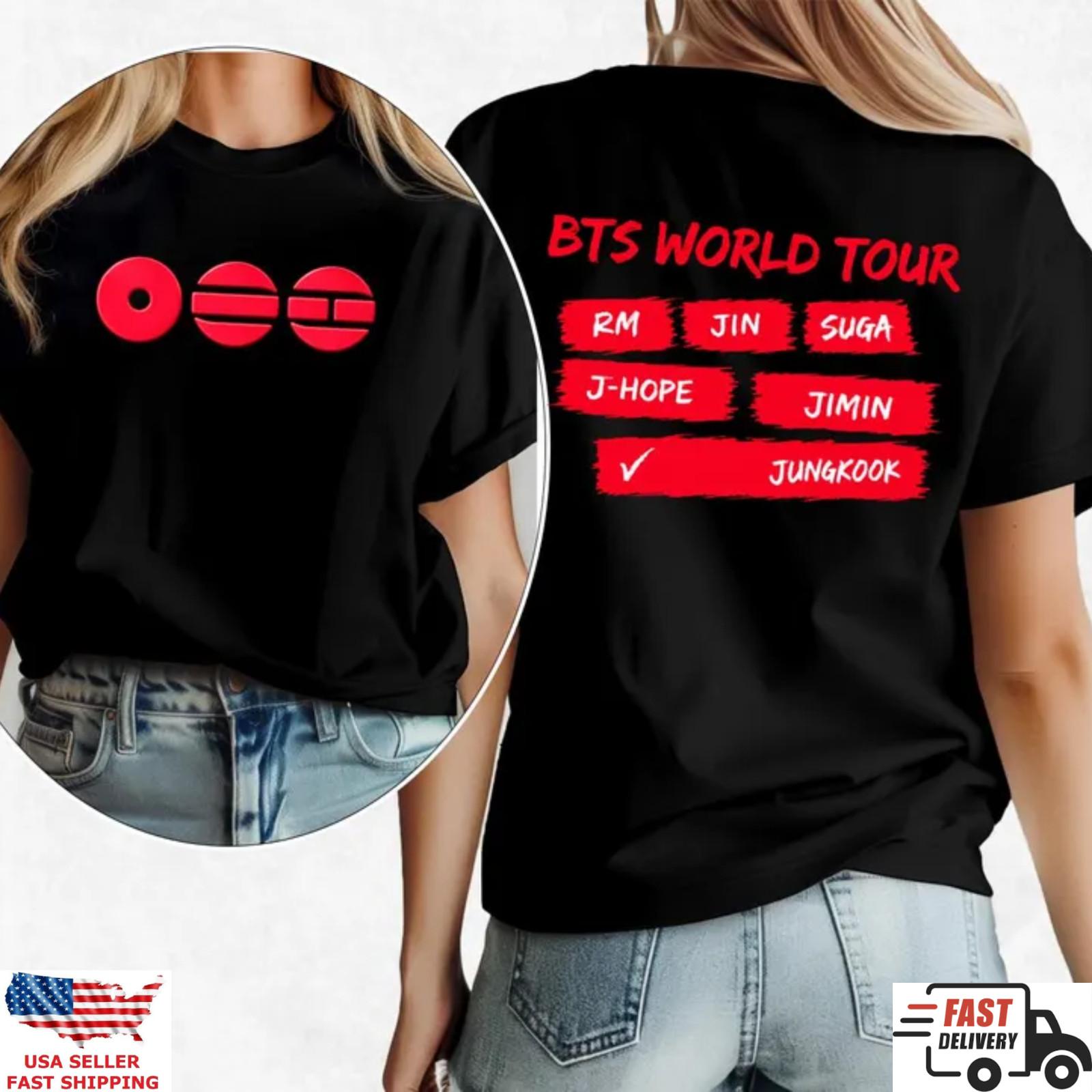 Kpop Inspired World Tour Shirt Fan Concert Graphic Unisex Tee M