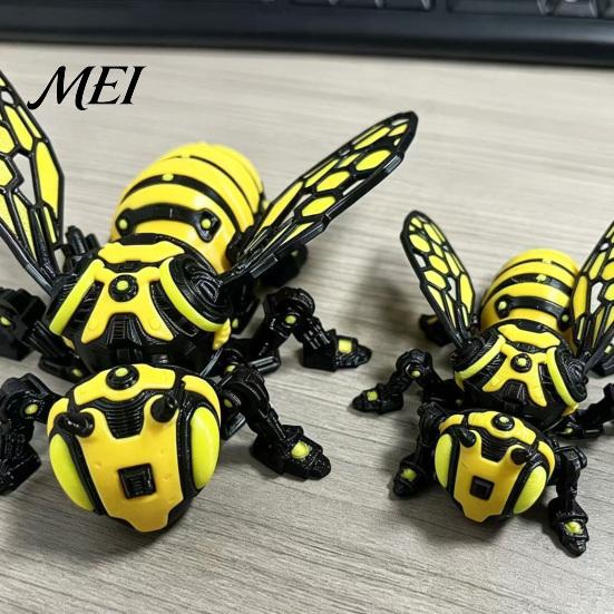 Futuristische Heimdekoration Gelenkige Bienenstatue, 3D-gedruckte bewegliche Gelenke Insektenfigur für Auto Kreatives Geschenk Sammler Armaturenbrett und Schreibtisch