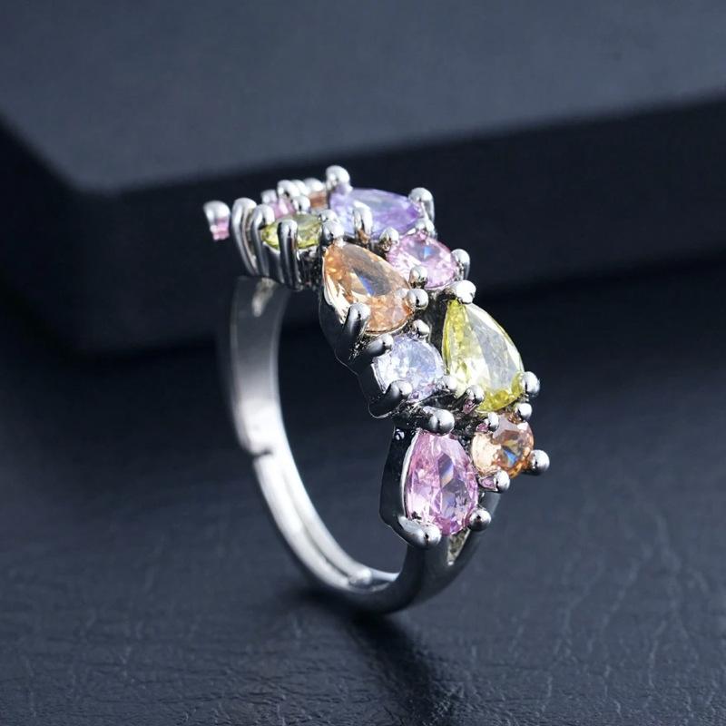 

Европейское и американское модное кольцо с темпераментом, женские универсальные кольца в стиле Ruili Opening adjustable разноцветный