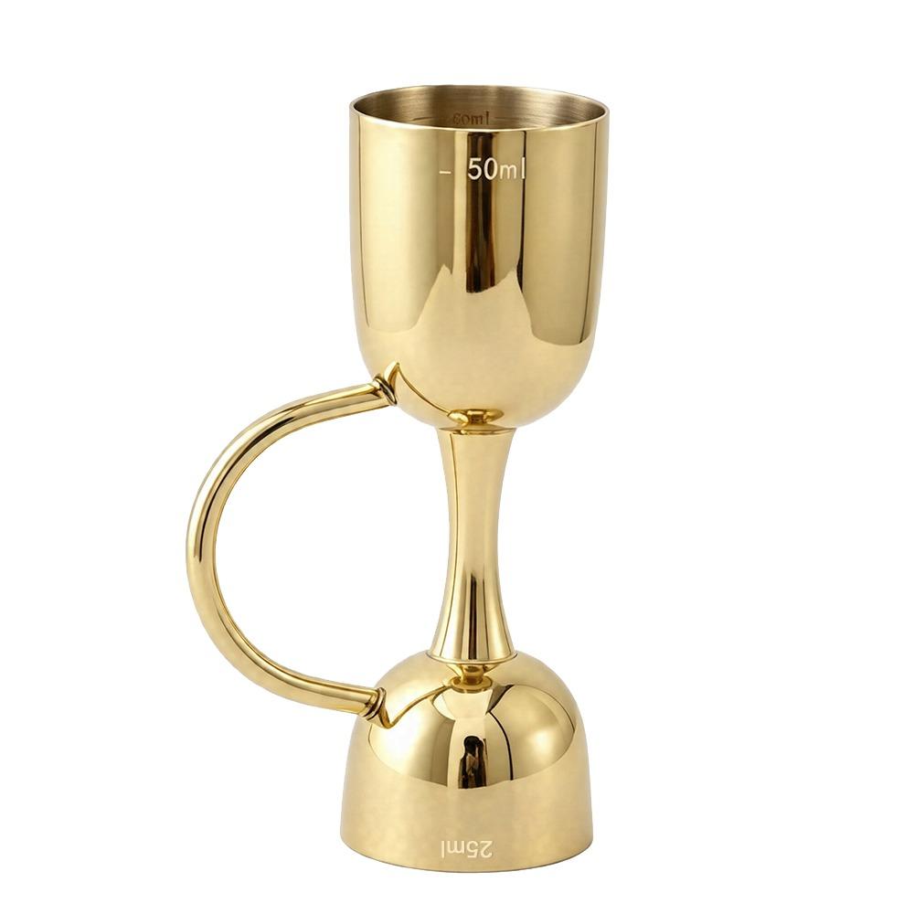 Stainless Steel Double Sided Jigger Ergonomic Design Bar Jigger Wine Measuring Cup Bartender золотой