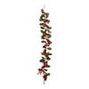 3.2FT Red Berry Christmas Garland with Green Leaves Artificial Christmas Garland Fireplace Table Centerpiece for Winter Holiday Decor