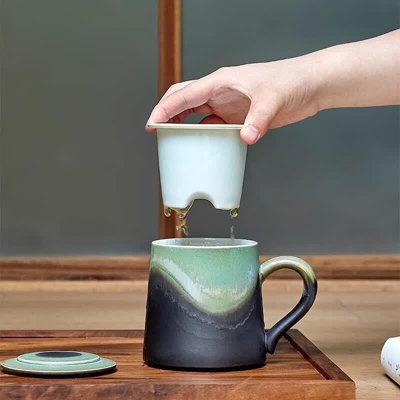 Xiangshang Rain Sleep Celadon Ceramic Office Mug