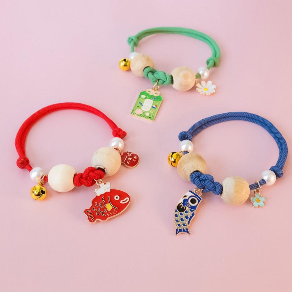 

Anti-lice Pet Bell Necklace Handmade Pet Collar Creative Braided Cat Collar Pet Supplies S помаранчевий