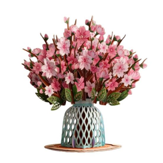 Evigt Blommande 3D Pop-Up Blommkort Handgjort Återvinningsbart Papperskort Eviga Romantiska Minnen Alla Hjärtans Dag Jubileum Födelsedagspresenter