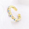 Nidin Hot Sale Lucky Evil Eye Rhinestone Rings For Women Girls Enamel Dripping Oil Finger Devil Eye Adjustable Jewelry Gift