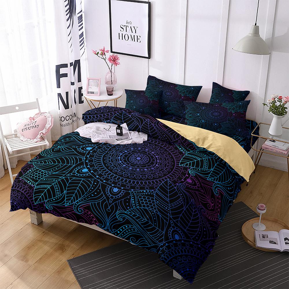 Bohemian Bedding Set Boho Flowers Duvet Cover Exotic Nationality Pillowcases Queen King for Woman Couple Bedroom Decorations