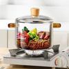 Heat-Resistant Glass Pot with Lid Quick Heat Simmer Double Handles Pot for Cooking Soup Milk Pasta Stovetop Glass Cookware