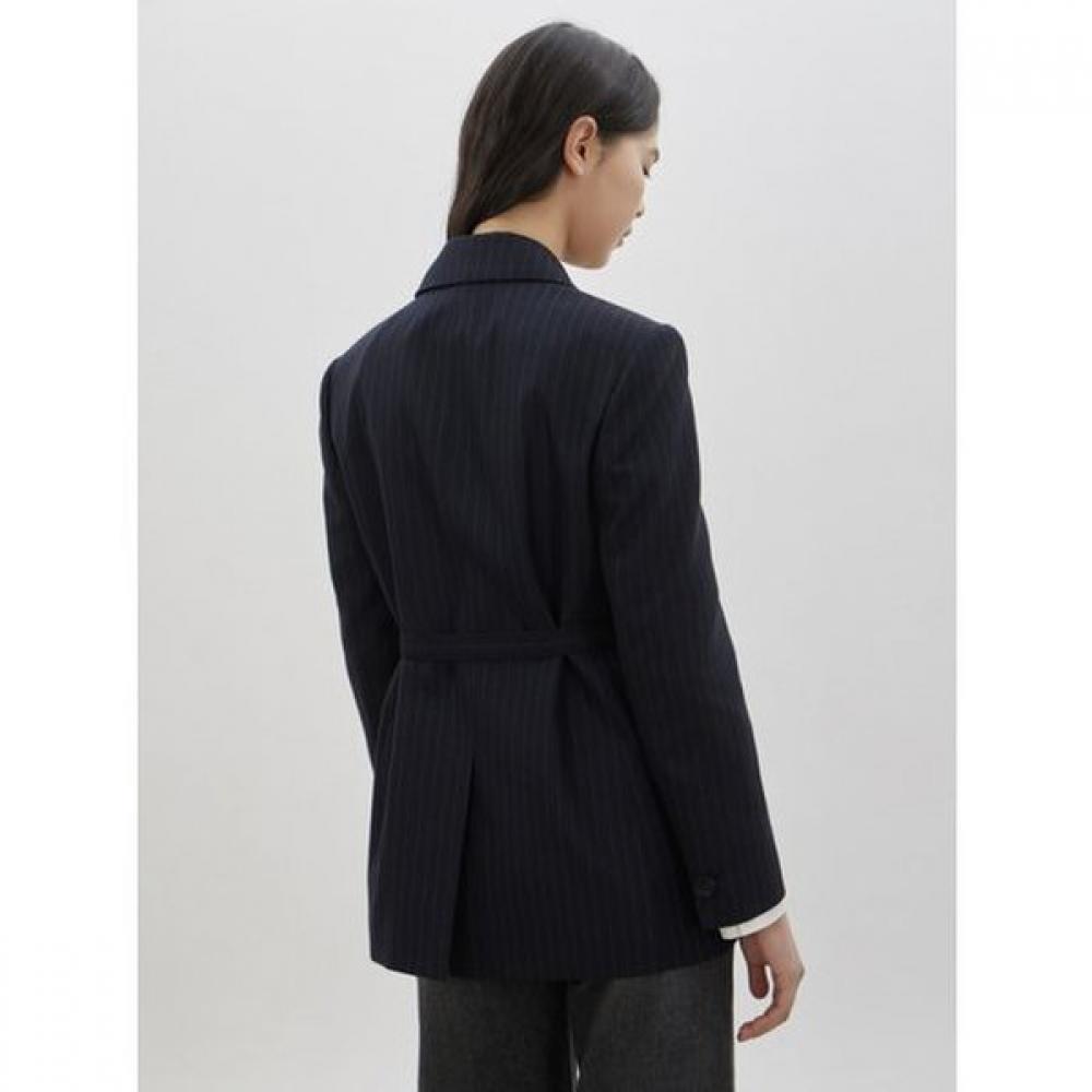 Cc Collect Stripe Belted Tailored Jacket  C261msf004 