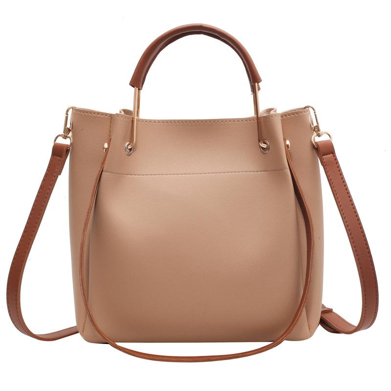 Trendy Contrast Color Women's Commuting Handle Tote Pack Korean Style Large Capacity Shoulder Bags Versatile Crossbody Bag