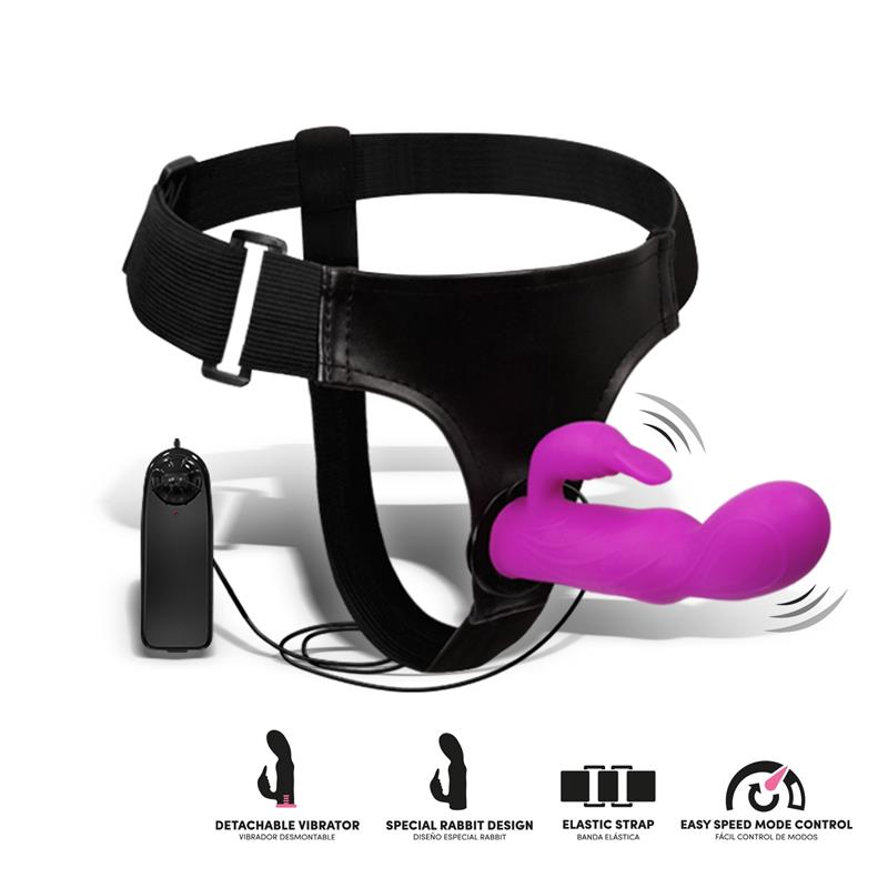 Hymax Rabbit Dildo Vibrator Harness with Remote Control