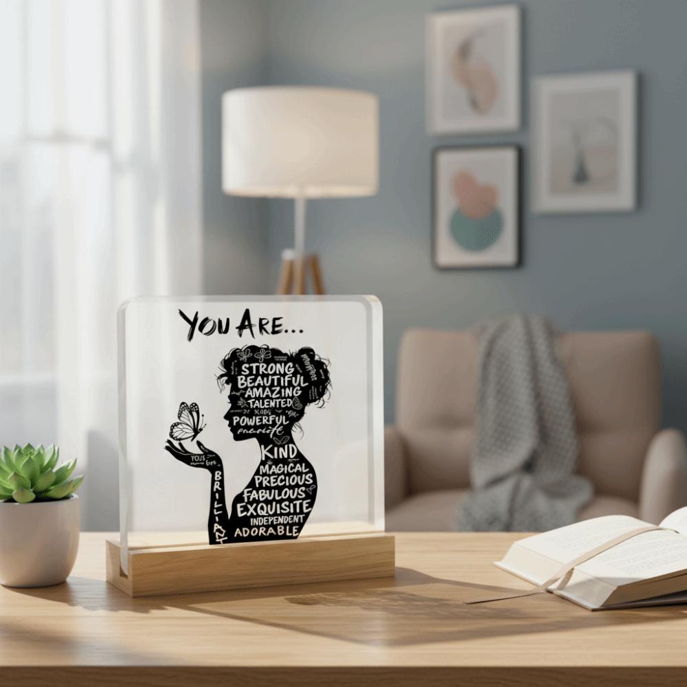 Clear Inspirational Plaque Acrylic Gifts for Mum Desktop Decoration Gift