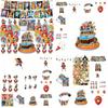 Buntes One Piece Themen-Geburtstagsdekorationsset Lebhafte und skurrile Papierrequisiten und Ballons
