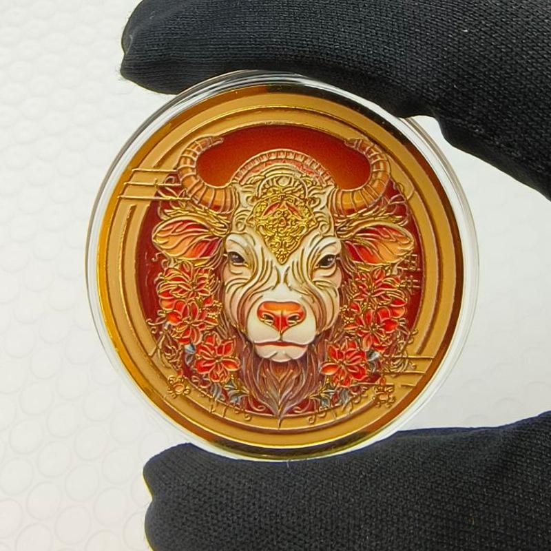 Spilla Commemorativa Colorata per lo Zodiaco Cinese, 12 Monete Zodiacali, Colorata, Spessa, Piccolo Regalo per Attività di Vendita Assicurazioni, Regalo Zodiacale