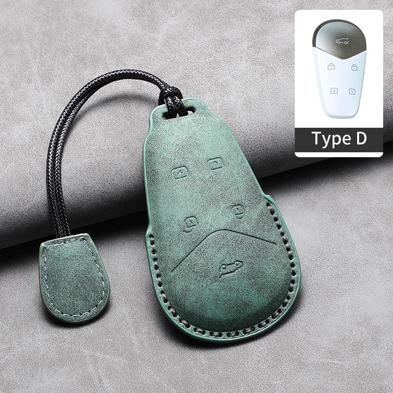 3D Leather Car Key Case Cover For VOYAH DREAM POWER PHEV EV Car Remote Keychain Anti-Scratch Cover Shell Decorative Accessories
