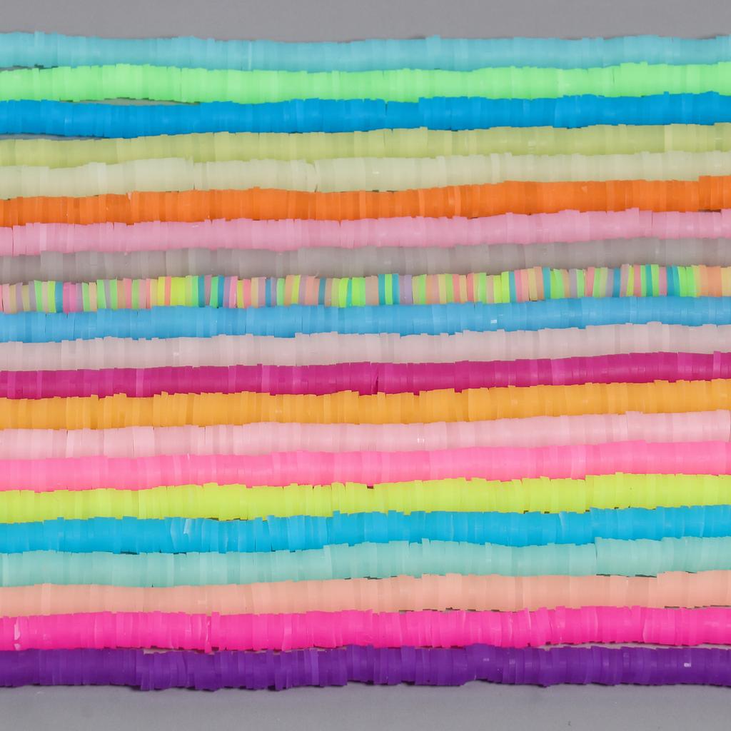 3500pcs 10 Strands Jelly Color Slice Polymer Clay Spacer Beads Chip Disk Heishi Beads For Jewelry Making DIY Handmade