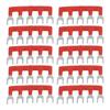 10pcs Fork Type Terminal Strips 400V 15A Pure Copper PVC Flame Retardant Jumper Block Terminal Strips for Factory Red